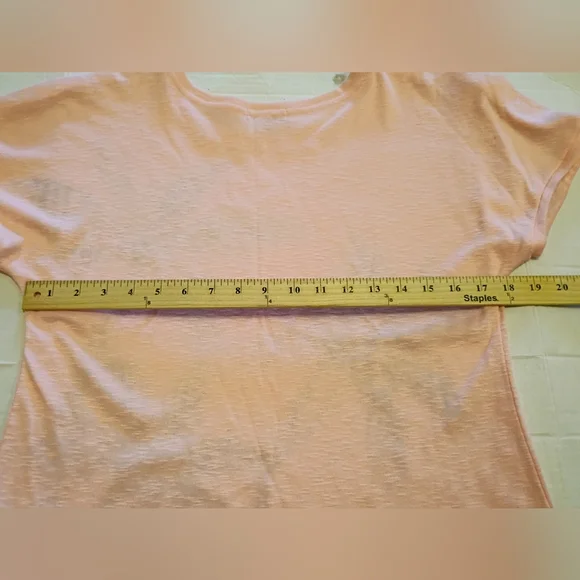 Democracy Women's Peach Palm Tree Print Top Sz M - Picture 3 of 5